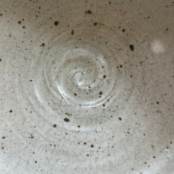 Studio Art Pottery Handmade Striped Speckled Mid Century Bowl 10” X 5.5" Signed - Picture 7 of 16